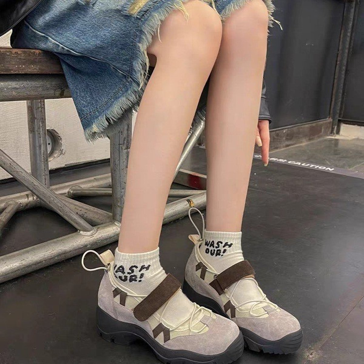 Women's Platform Ballet Sneakers Inner Height Increasing Casual