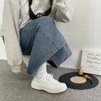 Women's Platform Canvas Shoes Cloud White Versatile Stylish