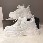 Women's Platform Shoes High Heel Small White Sneakers