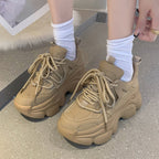 Women's Platform Shoes High Heel Small White Sneakers