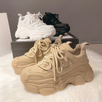 Women's Platform Shoes High Heel Small White Sneakers