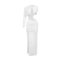 Women's Pleated Solid Color Maxi Dress