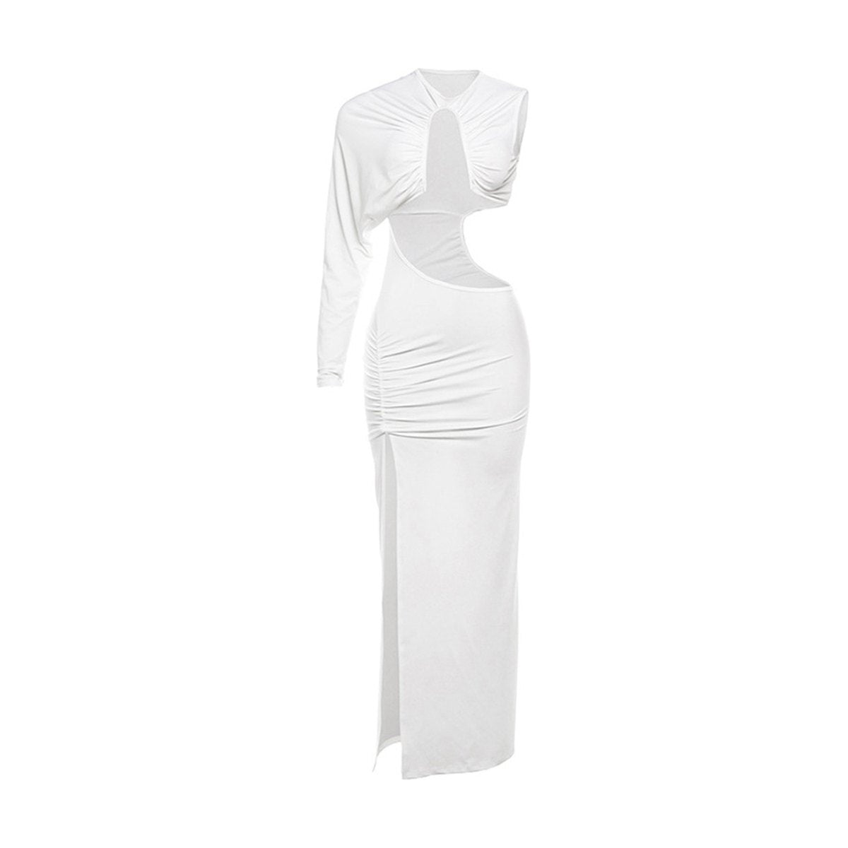Women's Pleated Solid Color Maxi Dress