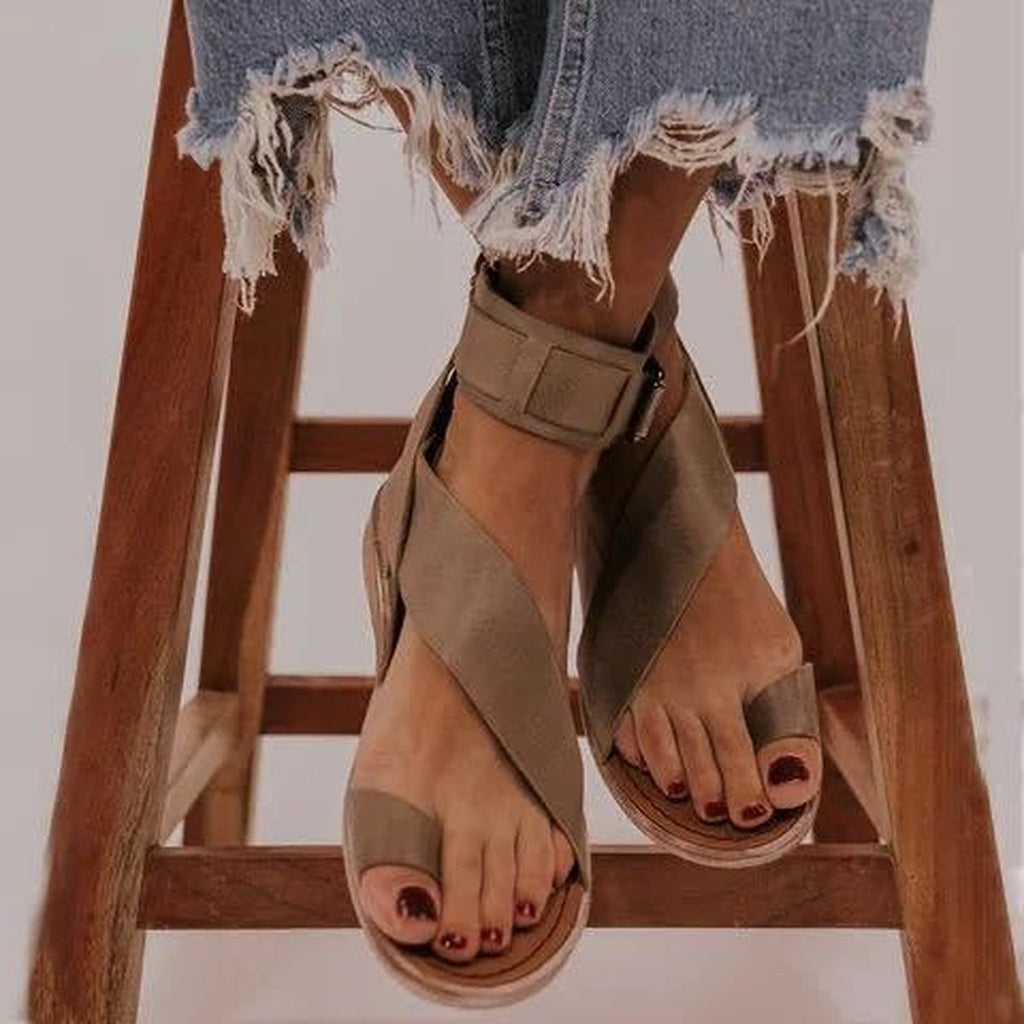 Women's Plus Size Sandals Flat Roman Shoes