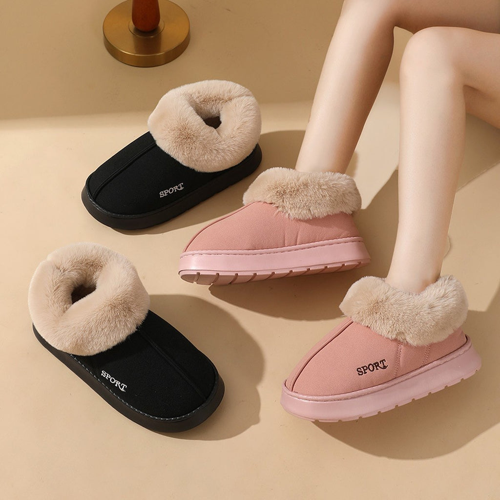 Women's Plush Cotton Shoes Warm Home Slippers Outdoor