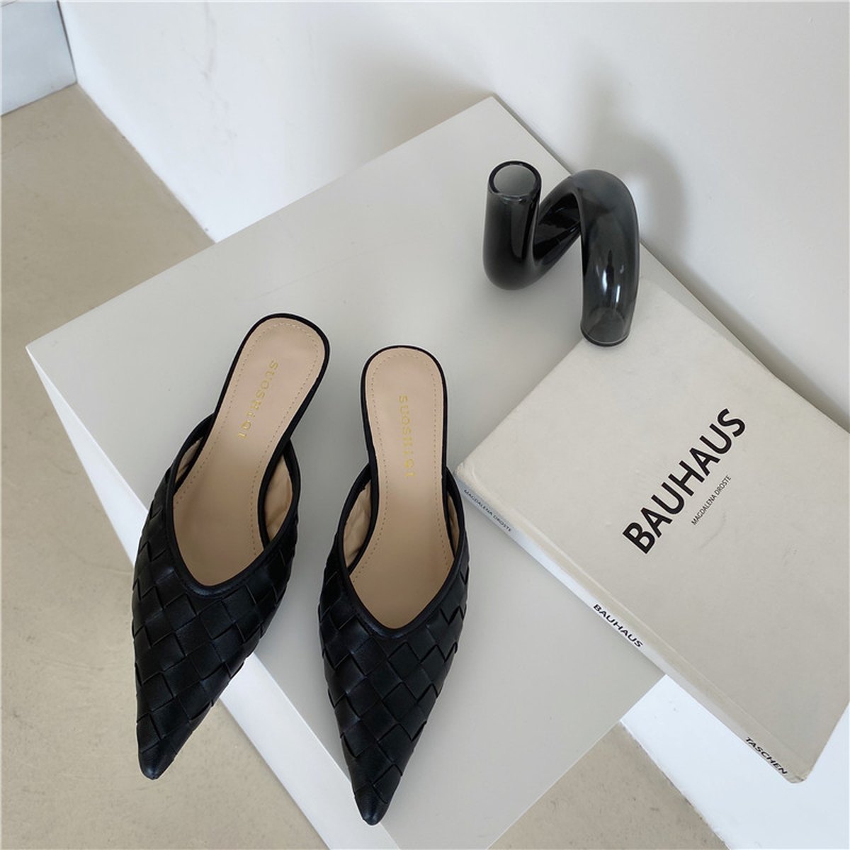 Women's Pointed Kitten Heel Mules