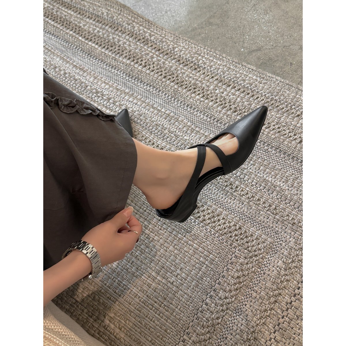 Women's Pointed-toe Closed-toe Mules Outdoor Wedge Sandals