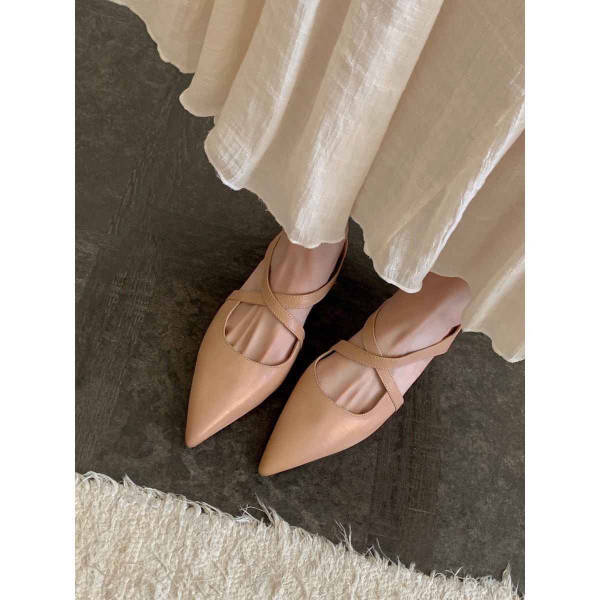 Women's Pointed-toe Closed-toe Mules Outdoor Wedge Sandals