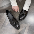 Women's Pointed-toe Slip-on Tassel Shoes In Plus Sizes