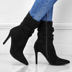 Women's Pointed Toe Stiletto Heel Ankle Boots Side