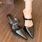 Women's Pointed-toe Stiletto-heel Open-back Mules