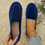 Women's Printed Round Toe Flat Shoes Casual Hollow