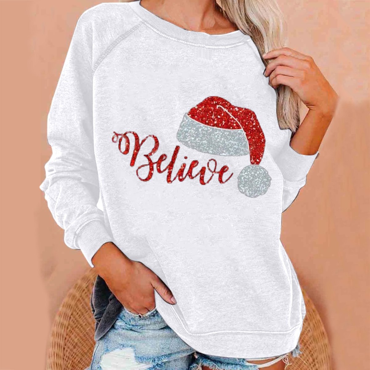 Women's Printed Theme Hoodie Fleece Plus Size