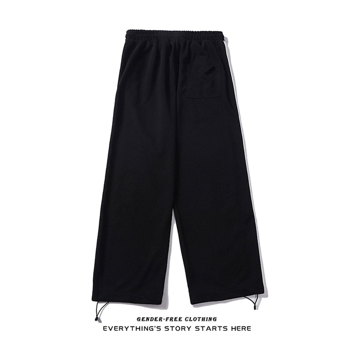 Women's Printed Trousers Drawstring Loose Straight-waist