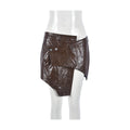Women's PU Leather Skirt Wrapped