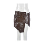 Women's PU Leather Skirt Wrapped