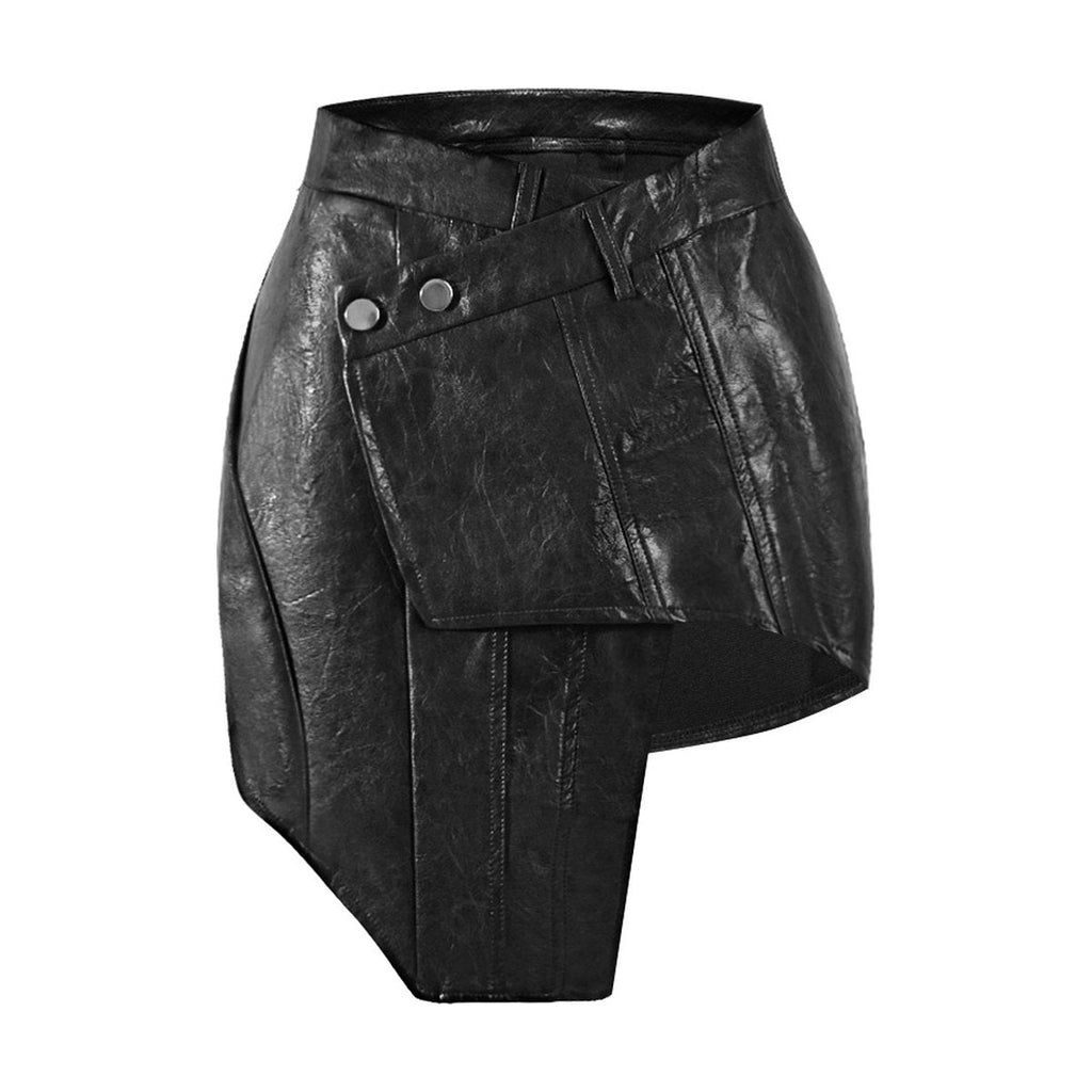 Women's PU Leather Skirt Wrapped