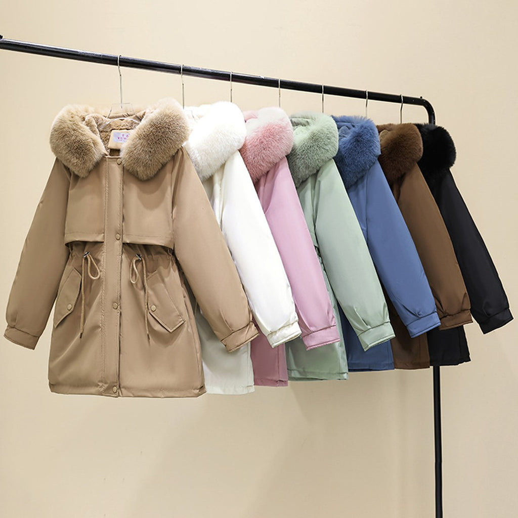Women's Puffer Jacket Fleece-lined Cotton Padding