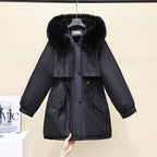 Women's Puffer Jacket Fleece-lined Cotton Padding