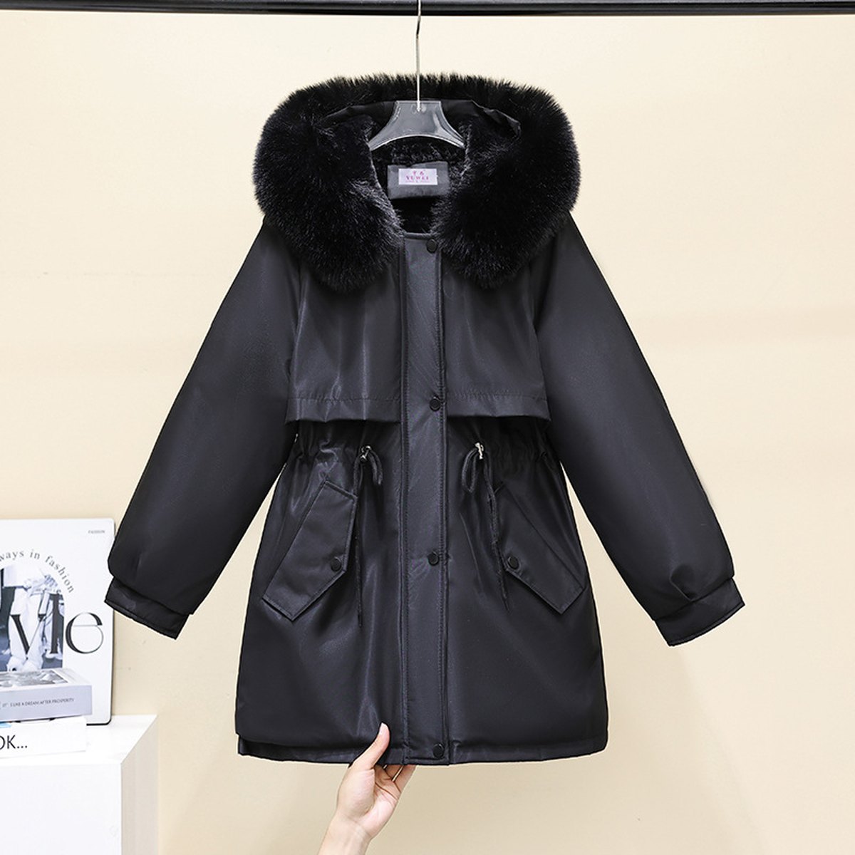 Women's Puffer Jacket Fleece-lined Cotton Padding