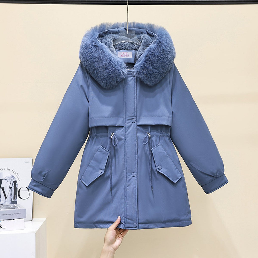Women's Puffer Jacket Fleece-lined Cotton Padding