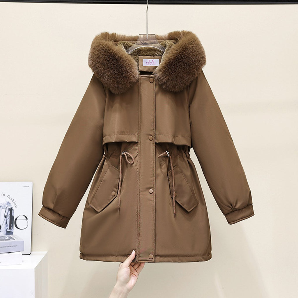 Women's Puffer Jacket Fleece-lined Cotton Padding