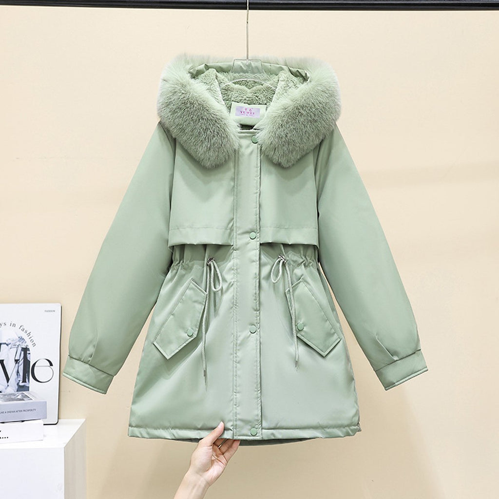 Women's Puffer Jacket Fleece-lined Cotton Padding