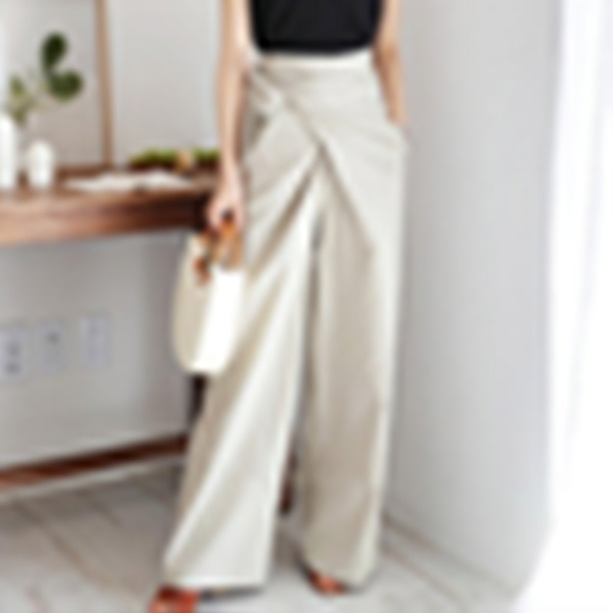 Women's Pure Color Lace Casual Trousers