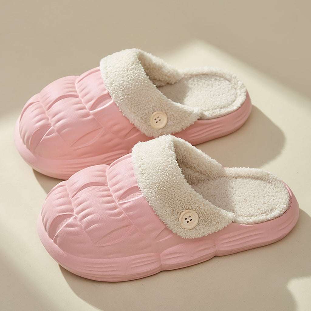 Women's Removable Fluffy Shoes Warm Fuzzy Slippers Waterproof