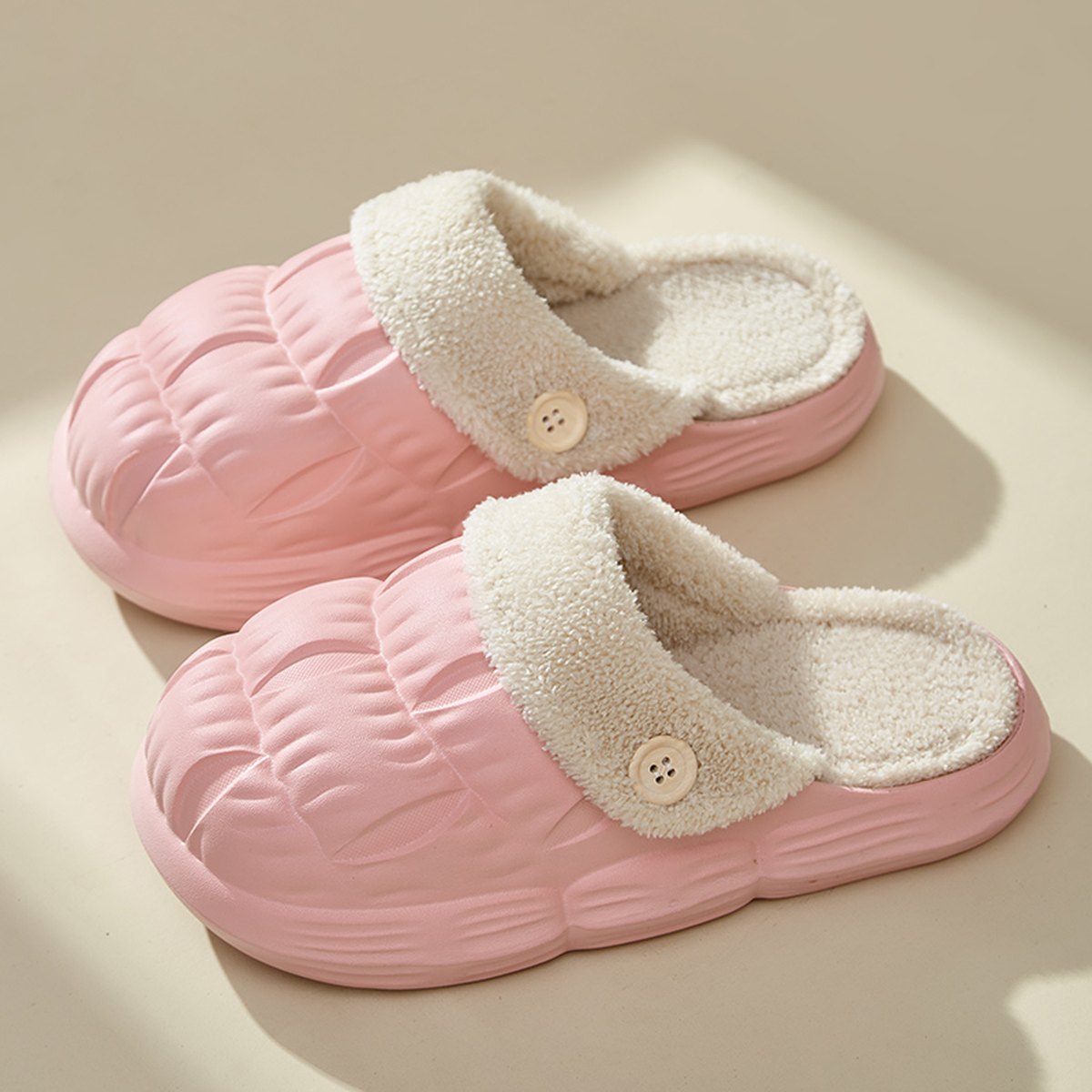 Women's Removable Fluffy Shoes Warm Fuzzy Slippers Waterproof