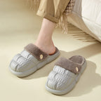 Women's Removable Fluffy Shoes Warm Fuzzy Slippers Waterproof