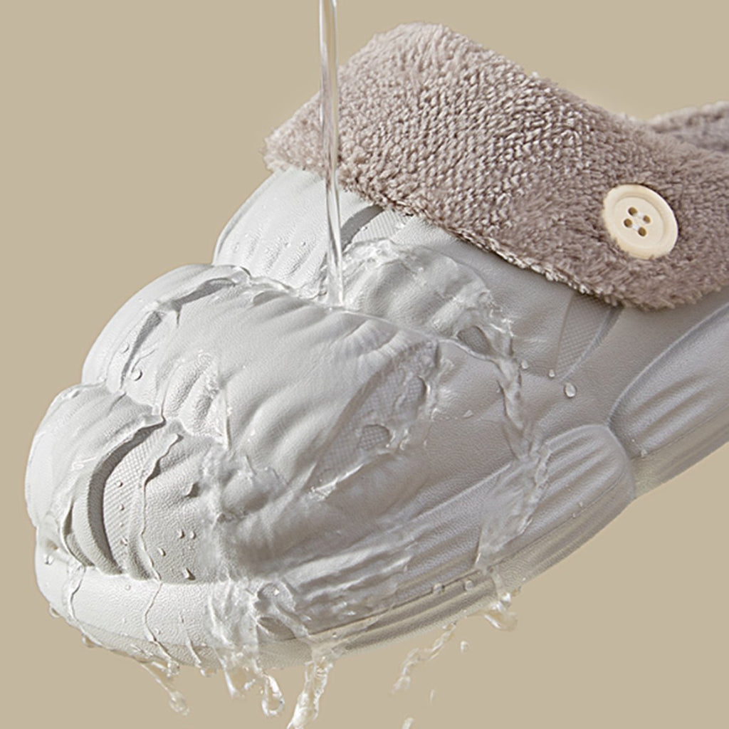 Women's Removable Fluffy Shoes Warm Fuzzy Slippers Waterproof