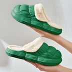 Women's Removable Fluffy Shoes Warm Fuzzy Slippers Waterproof