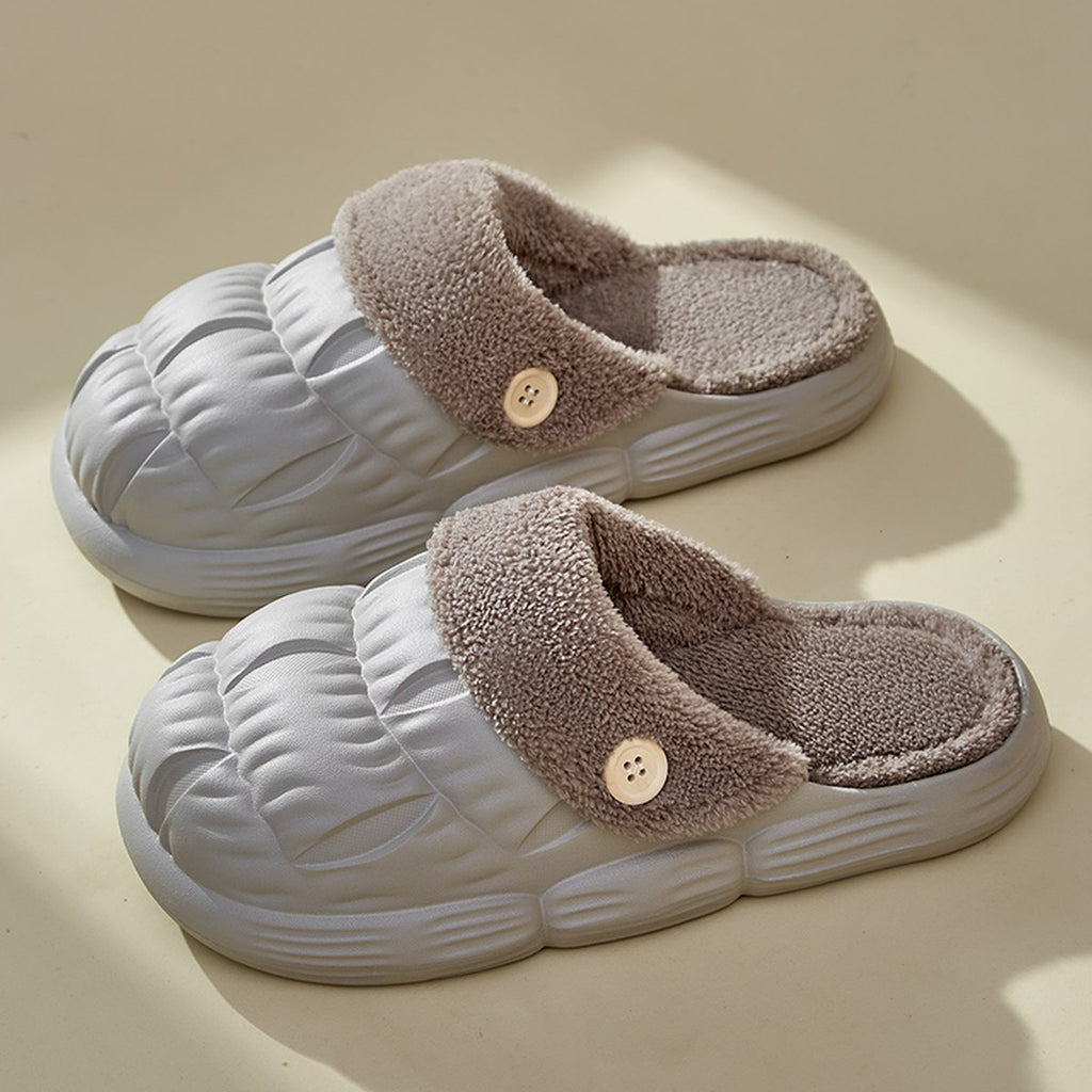 Women's Removable Fluffy Shoes Warm Fuzzy Slippers Waterproof