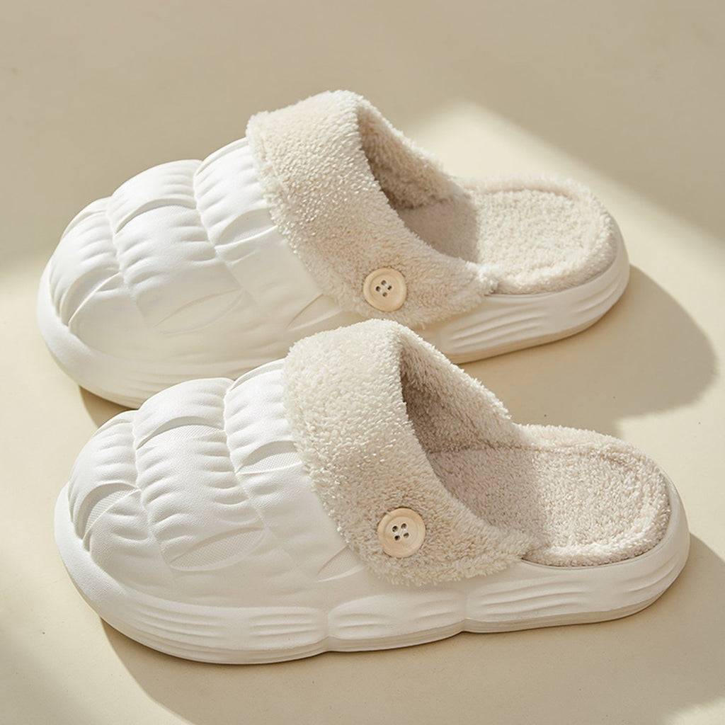 Women's Removable Fluffy Shoes Warm Fuzzy Slippers Waterproof