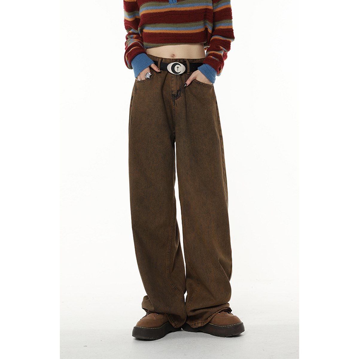 Women's Retro Brown Jeans