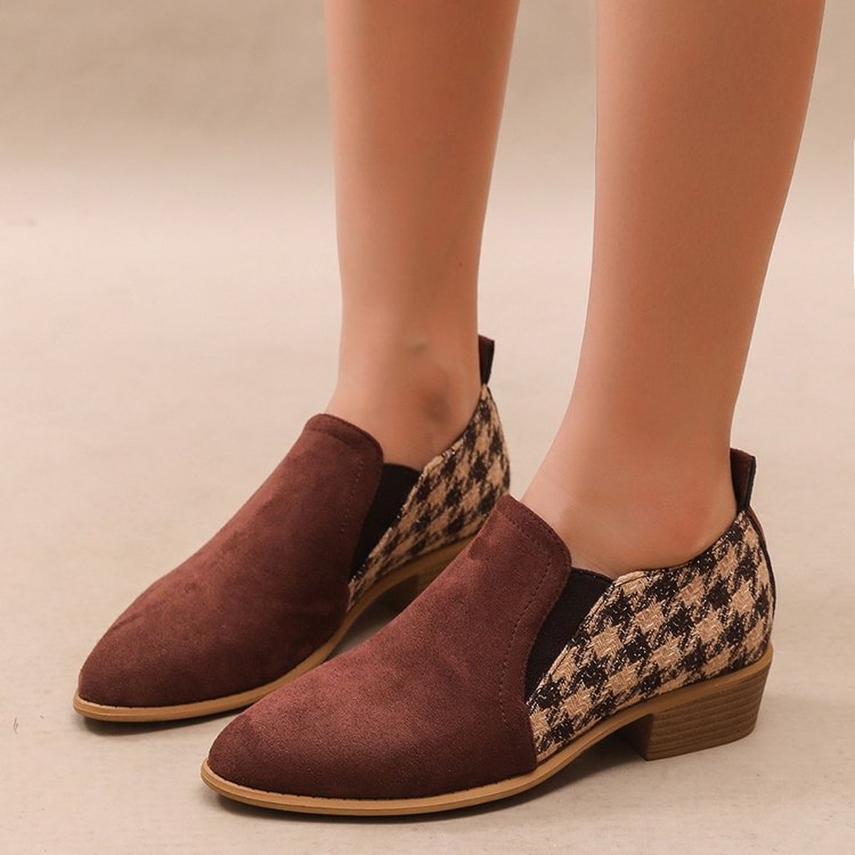 Women's Retro Color-block Slip-on Shoes