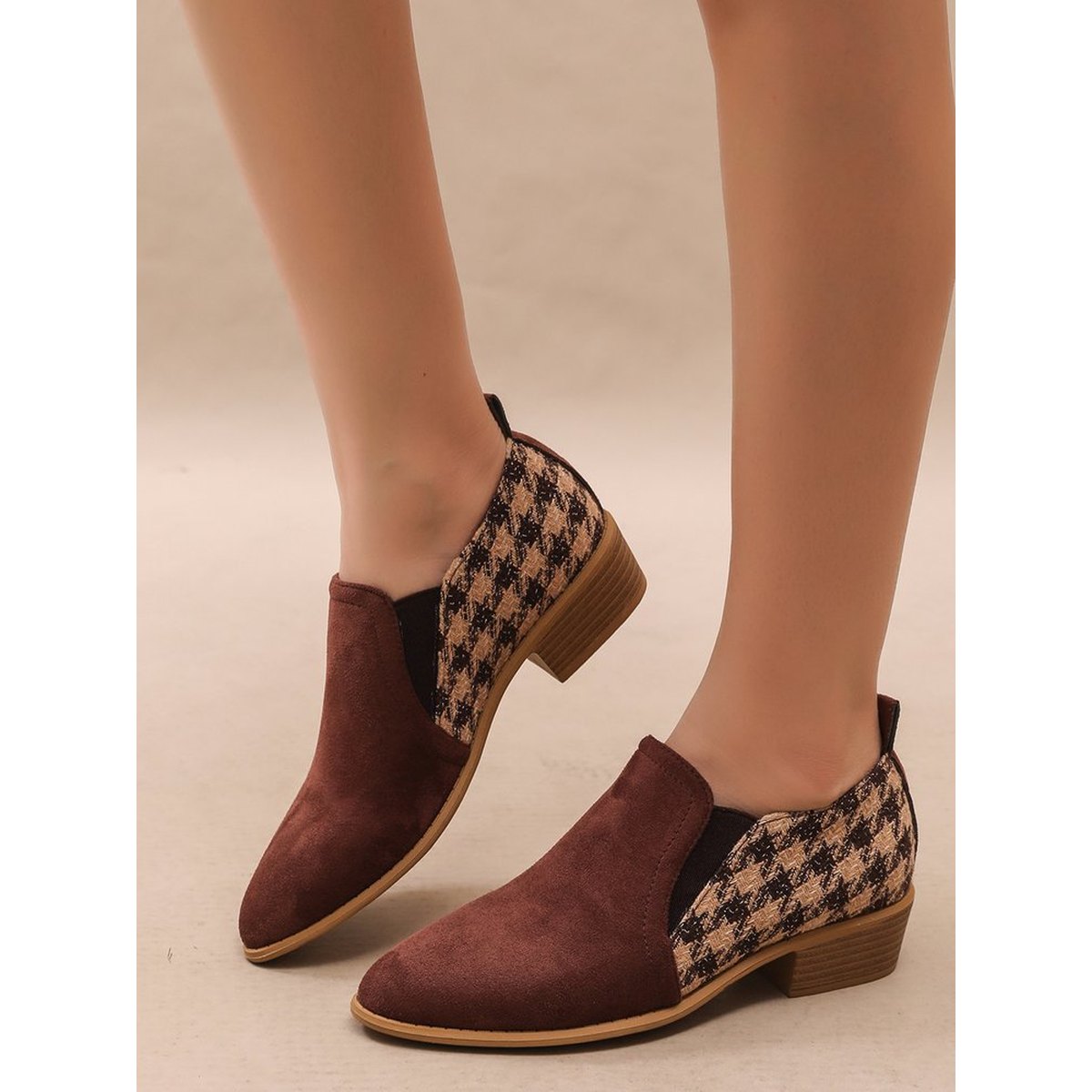 Women's Retro Color-block Slip-on Shoes