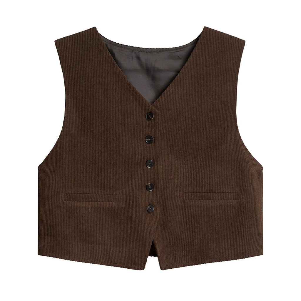 Women's Retro Corduroy Vest