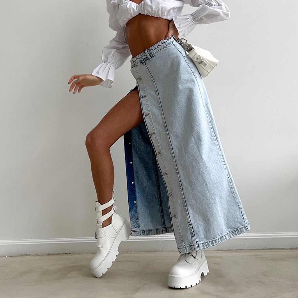 Women's Retro Design Denim Skirt