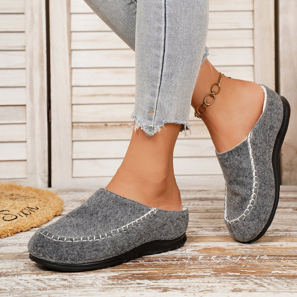 Women's Retro Forest- Thick-soled Closed-toe Mules