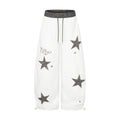 Women's Retro Leopard Print Star Patch Embroidered Sweatpants