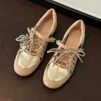 Women's Retro Luxury Gold Lace-up Ballet Flats Hollow