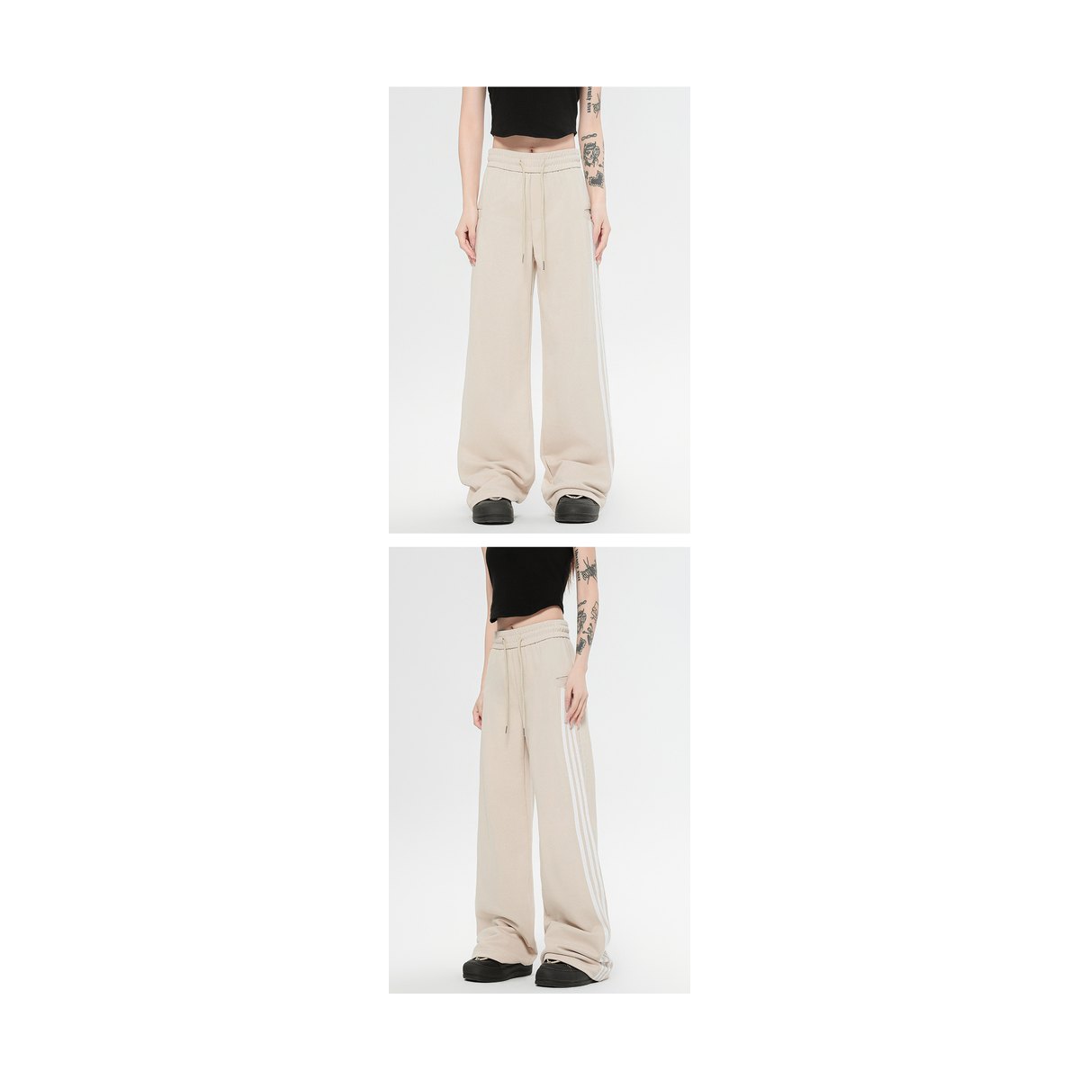 Women's Retro Micro-elastic Gray Sweatpants