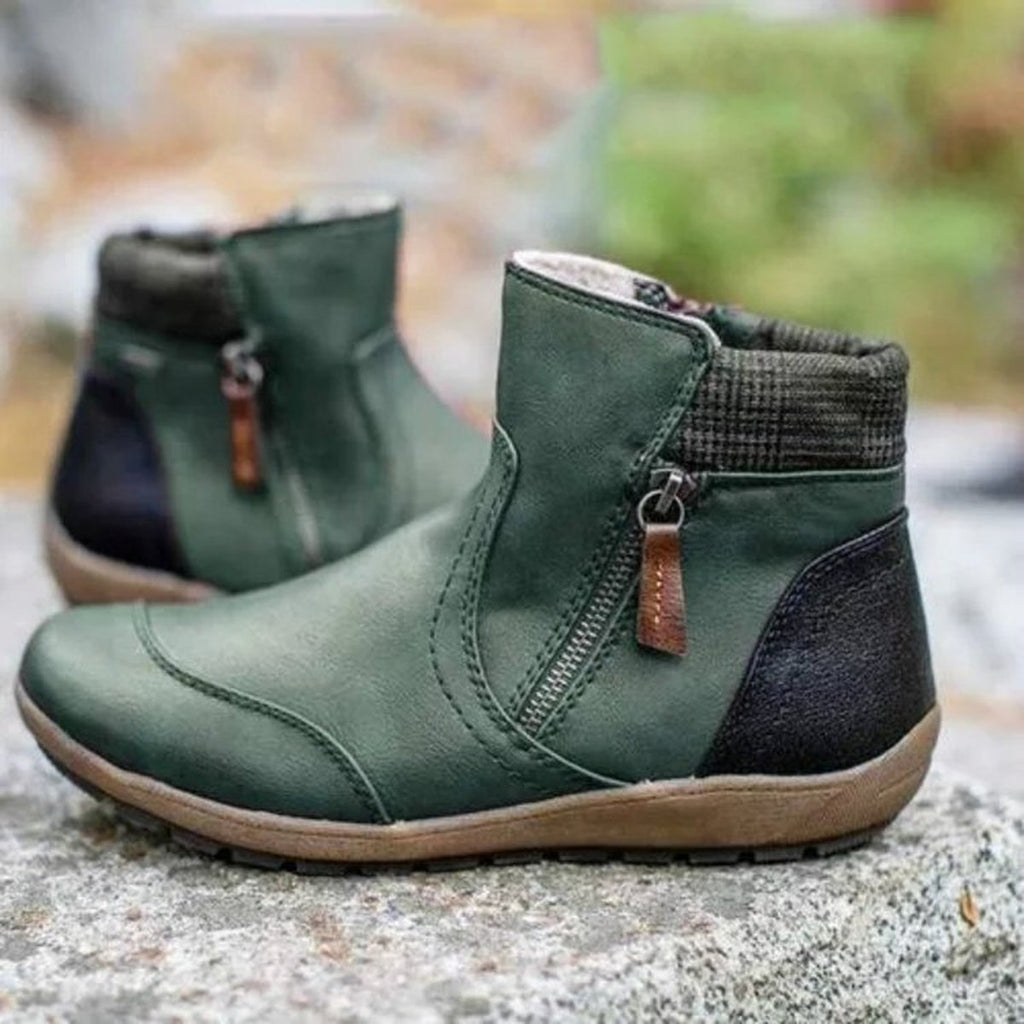 Women's Retro Side Zip Ankle Boots