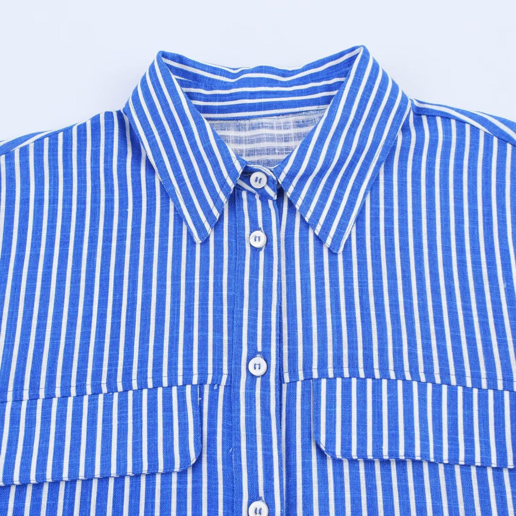 Women's Retro- Striped Blouse