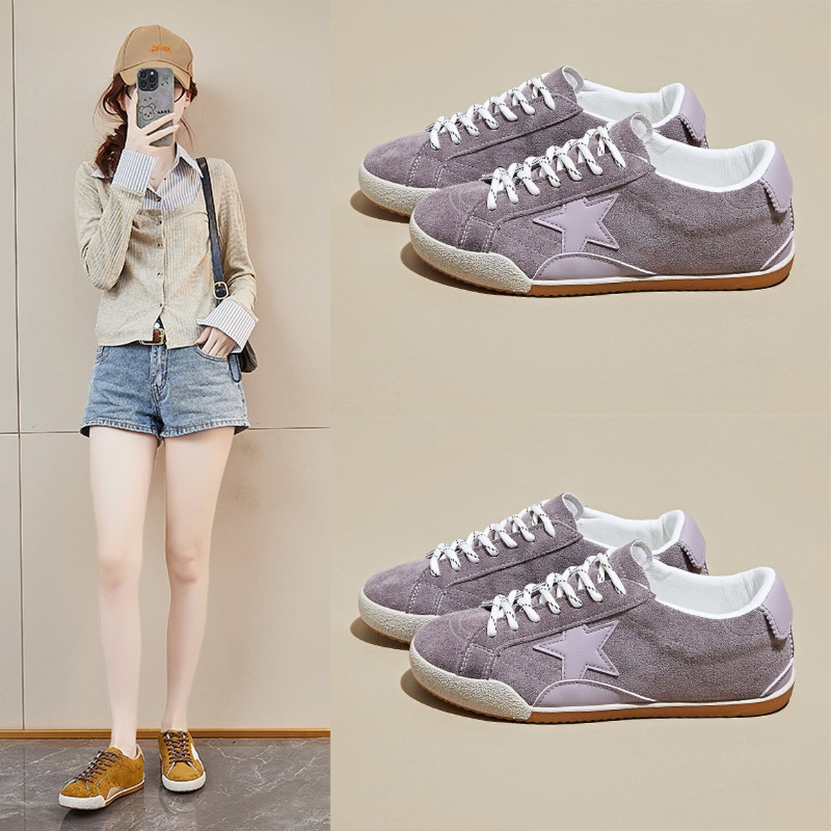Women's Retro White Sneakers