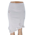 Women's Ripped Bag Hip Skirt Denim