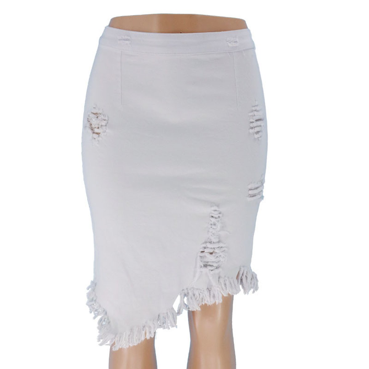 Women's Ripped Bag Hip Skirt Denim