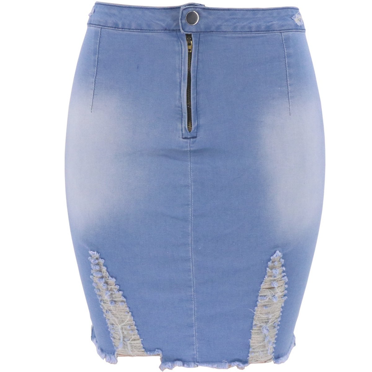Women's Ripped Bag Hip Skirt Denim